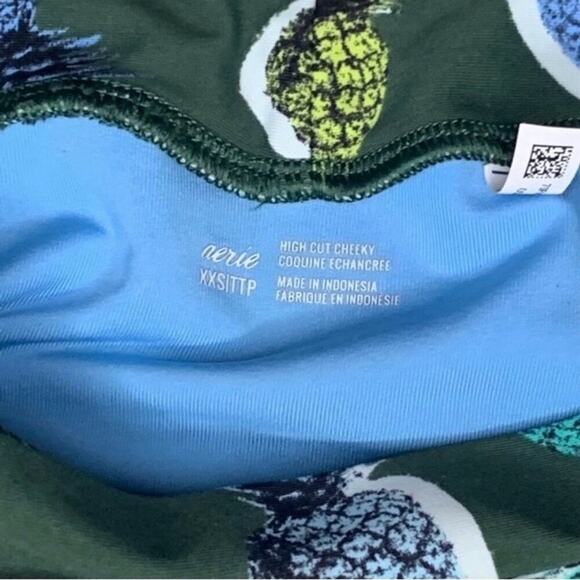 Aerie XXS Pineapple Print High Waisted Cheeky Bikini Bottoms NWOT - Picture 5 of 5